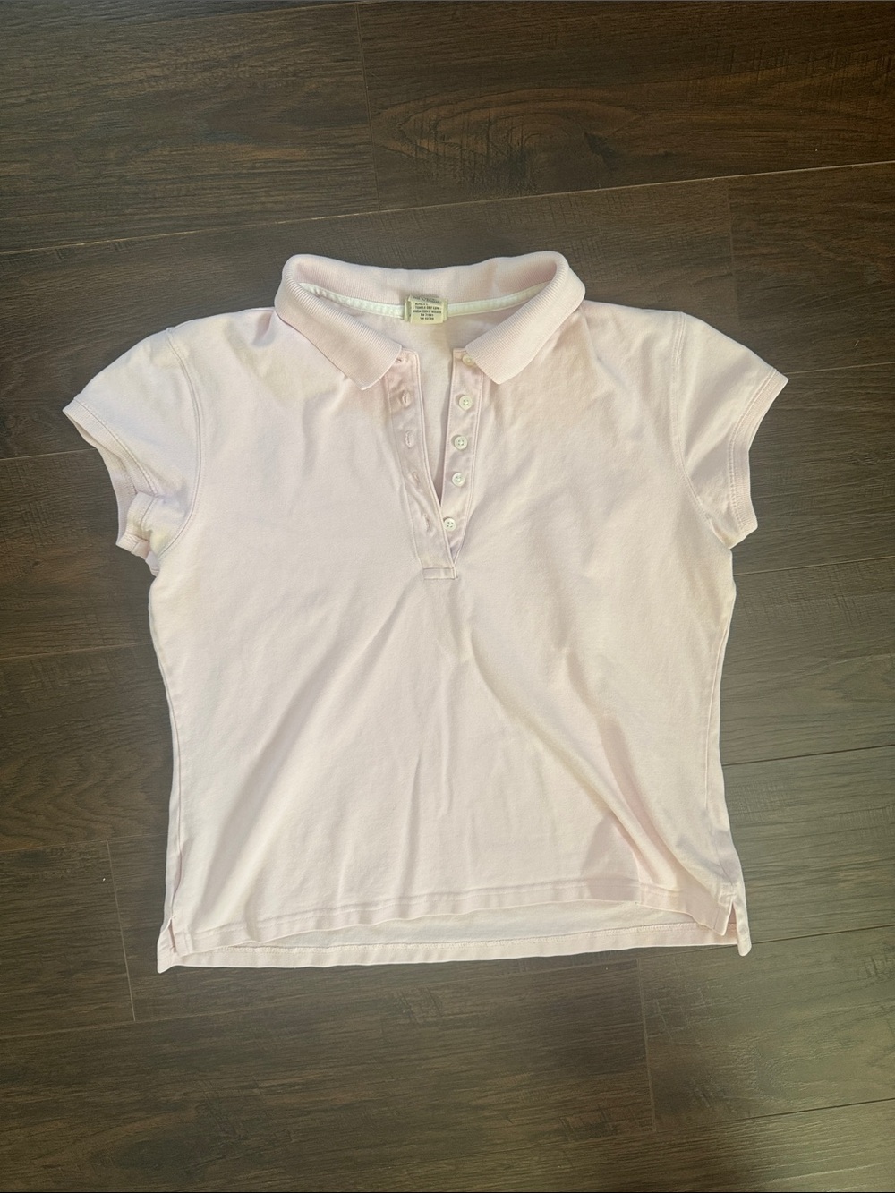 L.L. Bean Pale Pink Short Sleeve Polo Top